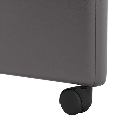 Matstolar med hjul 2 pcs Grå 57 x 66 x 94 cm Konstläder