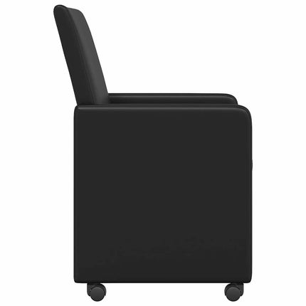 Matstolar med hjul 2 pcs Svart 57 x 66 x 94 cm Konstläder