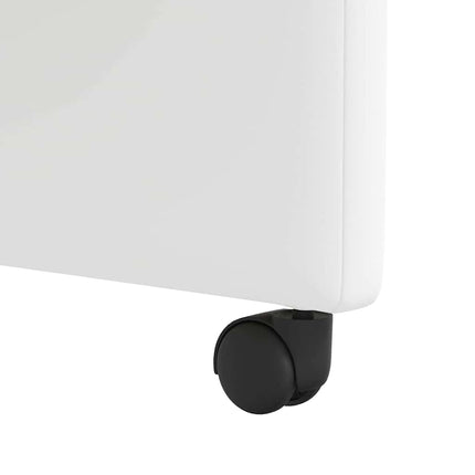 Matstolar med hjul 2 st Konstläder Vit 57 x 66 x 94 cm