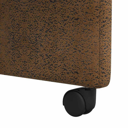 Matstolar med hjul 2 pcs Brun 57 x 66 x 94 cm Faux mockaläder