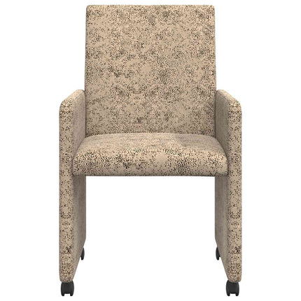 Matstolar med hjul 2 st Faux mockaläder Ljusgrå 57 x 66 x 94 cm