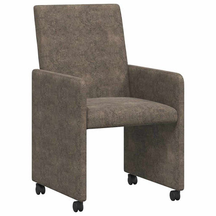 Matstolar med hjul med hjul 2 pcs Mörkgrå 57 x 66 x 94 cm