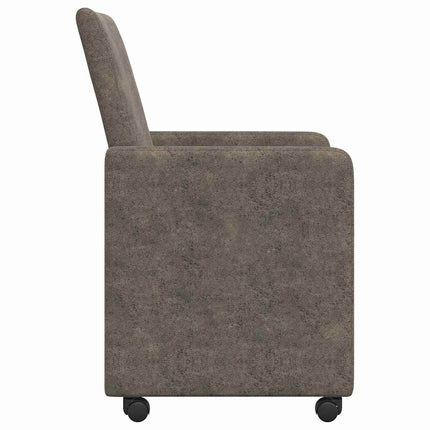 Matstolar med hjul med hjul 2 pcs Mörkgrå 57 x 66 x 94 cm