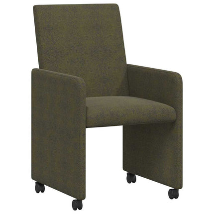 Matstolar med hjul med hjul 2 pcs Armégrön 57 x 66 x 94 cm