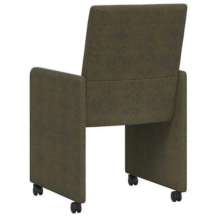 Matstolar med hjul med hjul 2 pcs Armégrön 57 x 66 x 94 cm