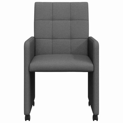 Matstolar med hjul med hjul 2 pcs Mörkgrå 58 x 65 x 94 cm tyg