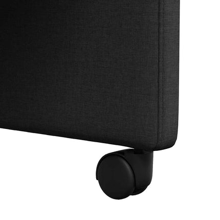 Matstolar med hjul med hjul 2 pcs Svart 58 x 65 x 94 cm tyg