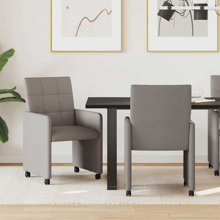 Matstolar med hjul med hjul 2 pcs Taupe 58 x 65 x 94 cm tyg
