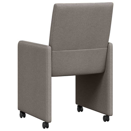 Matstolar med hjul med hjul 2 pcs Taupe 58 x 65 x 94 cm tyg