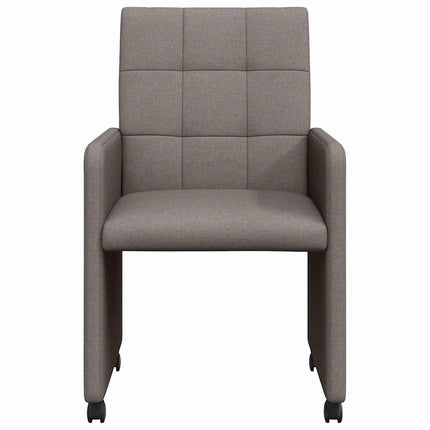 Matstolar med hjul med hjul 2 pcs Taupe 58 x 65 x 94 cm tyg