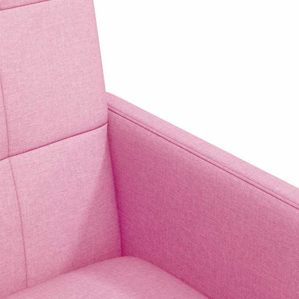 Matstolar med hjul 2 st tyg Rosa 58 x 65 x 94 cm