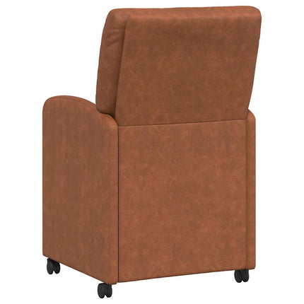 Matstolar med hjul 2 pcs Brun 57 x 67 x 95 cm Konstläder