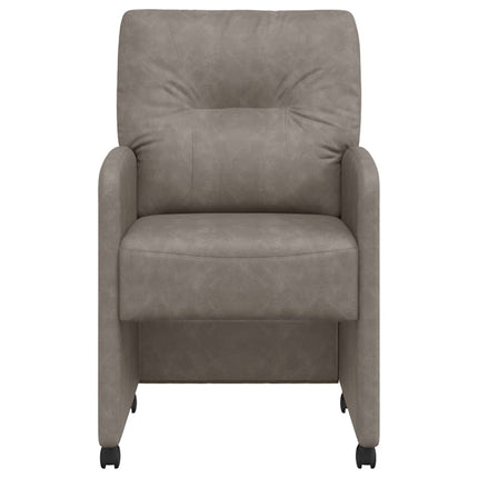 Matstolar med hjul 2 pcs Grå 57 x 67 x 95 cm Konstläder
