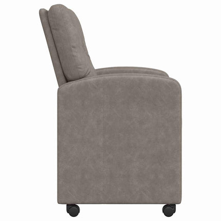 Matstolar med hjul 2 pcs Grå 57 x 67 x 95 cm Konstläder