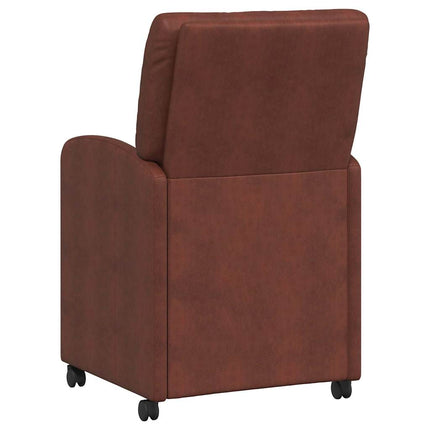 Matstolar med hjul med hjul 2 pcs Skinande brun 57 x 67 x 95 cm