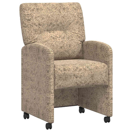 Matstolar med hjul 2 st Faux mockaläder Ljusgrå 57 x 67 x 95 cm