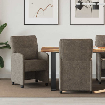 Matstolar med hjul med hjul 2 pcs Mörkgrå 57 x 67 x 95 cm
