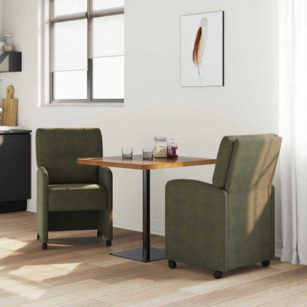 Matstolar med hjul med hjul 2 pcs Armégrön 57 x 67 x 95 cm