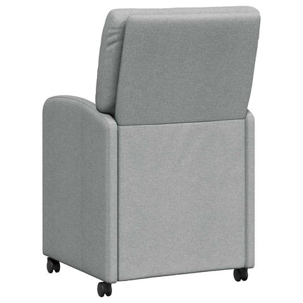 Matstolar med hjul 2 st tyg Ljusgrå 57 x 67 x 95 cm