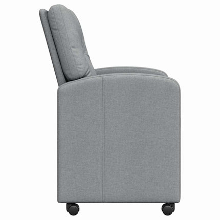 Matstolar med hjul med hjul 2 pcs Ljusgrå 57 x 67 x 95 cm tyg