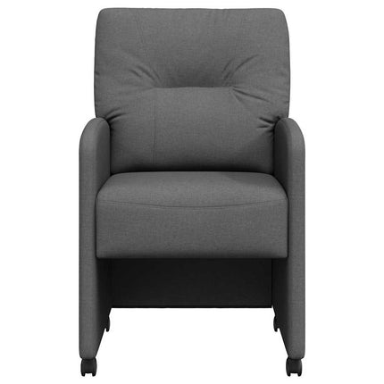 Matstolar med hjul med hjul 2 pcs Mörkgrå 57 x 67 x 95 cm tyg