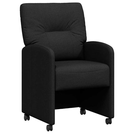 Matstolar med hjul med hjul 2 pcs Svart 57 x 67 x 95 cm tyg