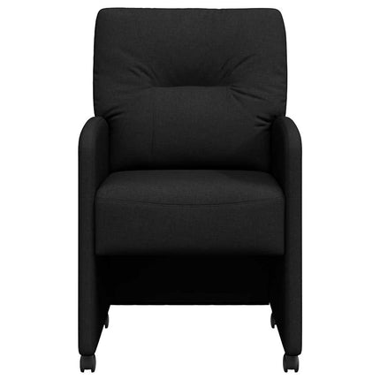 Matstolar med hjul 2 st tyg Svart 57 x 67 x 95 cm