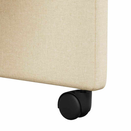 Matstolar med hjul med hjul 2 pcs Kräm 57 x 67 x 95 cm tyg