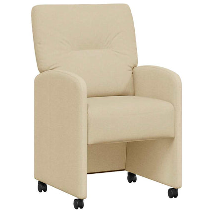 Matstolar med hjul med hjul 2 pcs Kräm 57 x 67 x 95 cm tyg