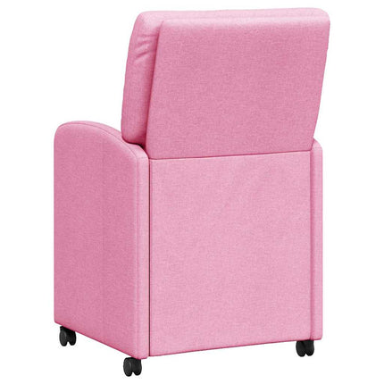 Matstolar med hjul med hjul 2 pcs Rosa 57 x 67 x 95 cm tyg