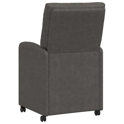 Matstolar med hjul 2 st Konstläder Svart 58 x 67 x 97 cm