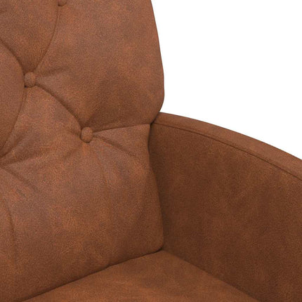 Matstolar med hjul 2 pcs Brun 58 x 67 x 97 cm Konstläder