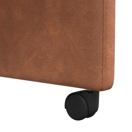 Matstolar med hjul 2 pcs Brun 58 x 67 x 97 cm Konstläder