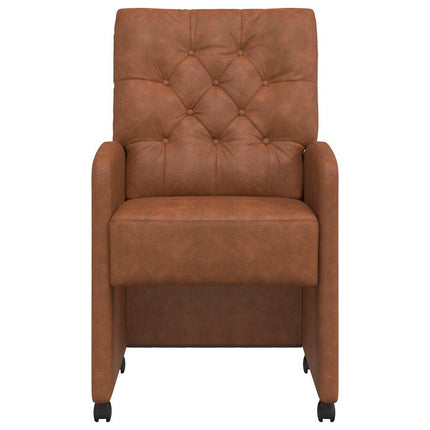 Matstolar med hjul 2 pcs Brun 58 x 67 x 97 cm Konstläder