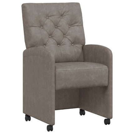 Matstolar med hjul 2 pcs Grå 58 x 67 x 97 cm Konstläder