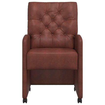 Matstolar med hjul med hjul 2 pcs Skinande brun 58 x 67 x 97 cm