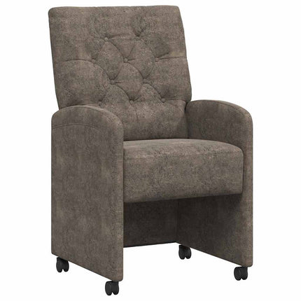 Matstolar med hjul med hjul 2 pcs Mörkgrå 58 x 67 x 97 cm