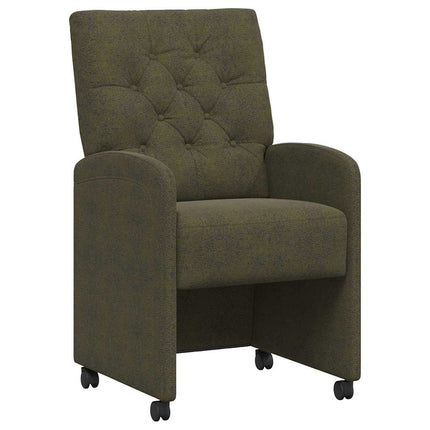 Matstolar med hjul med hjul 2 pcs Armégrön 58 x 67 x 97 cm