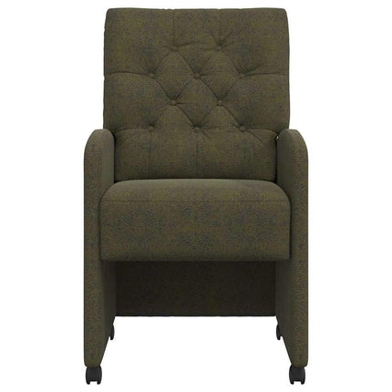 Matstolar med hjul med hjul 2 pcs Armégrön 58 x 67 x 97 cm