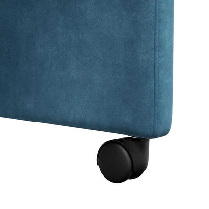 Matstolar med hjul med hjul 2 pcs Blå 58 x 67 x 97 cm Sammet