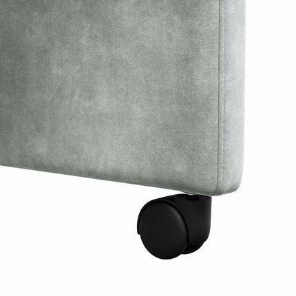 Matstolar med hjul 2 pcs Ljusgrå 58 x 67 x 97 cm Sammet