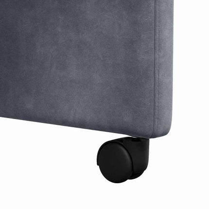Matstolar med hjul 2 pcs Mörkgrå 58 x 67 x 97 cm Sammet