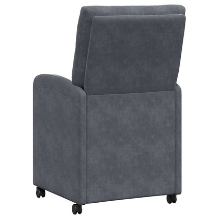 Matstolar med hjul 2 pcs Mörkgrå 58 x 67 x 97 cm Sammet