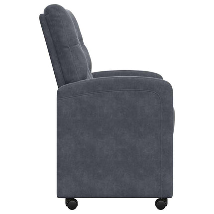 Matstolar med hjul 2 st Sammet Mörkgrå 58 x 67 x 97 cm