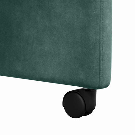 Matstolar med hjul 2 pcs Mörkgrön 58 x 67 x 97 cm Sammet