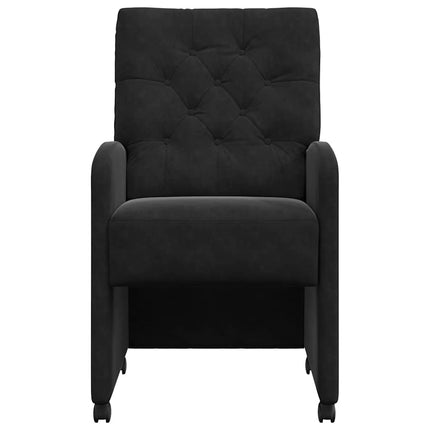 Matstolar med hjul med hjul 2 pcs Svart 58 x 67 x 97 cm Sammet