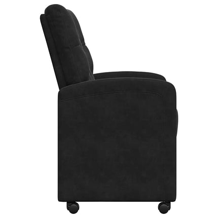 Matstolar med hjul med hjul 2 pcs Svart 58 x 67 x 97 cm Sammet