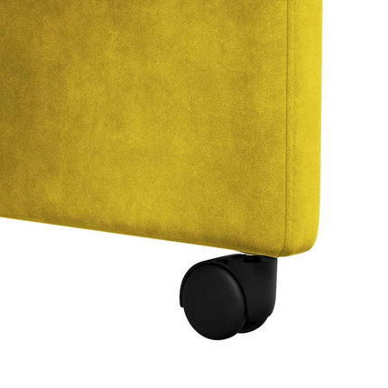 Matstolar med hjul med hjul 2 pcs Gul 58 x 67 x 97 cm Sammet
