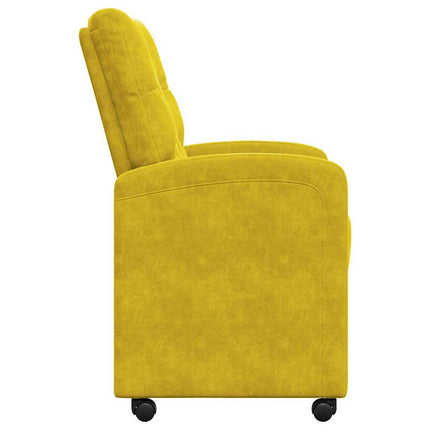 Matstolar med hjul med hjul 2 pcs Gul 58 x 67 x 97 cm Sammet
