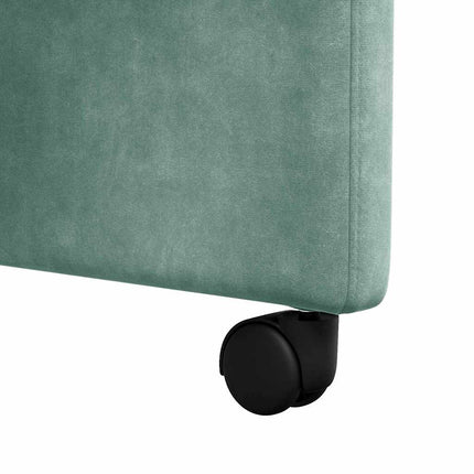 Matstolar med hjul 2 st Sammet havsgrön 58 x 67 x 97 cm
